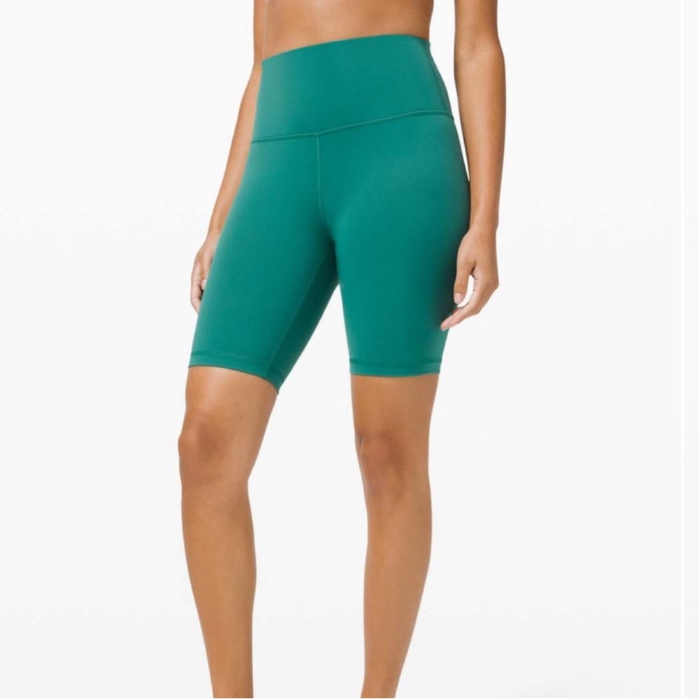 Lululemon Wunder Train 8” High Rise Teal Lagoon Bike Shorts